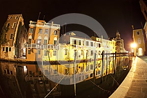 Fisheyes lens on house and canal Vena photo