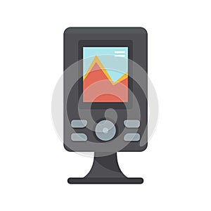 Fishfinder echo sounder icon flat isolated vector