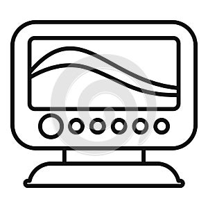 Fishfinder echo sounder icon, outline style