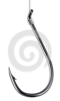 Fishhook, isolated on white. Vector illustration