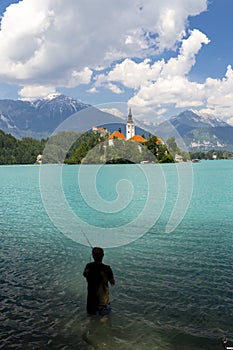 Fishin on Lake Bled in Slovenia