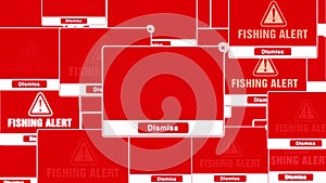 Fishing Alert Warning Error Pop-up Notification Box On Screen.