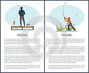 Fishing or Angling Hobby or Sport Activity Poster