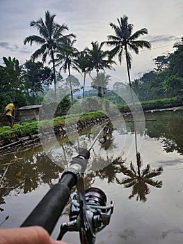 Fishing atmosphere in the morning of Pagar Alam village photo