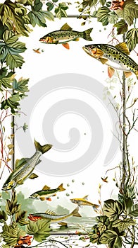 Fishing background graphic template