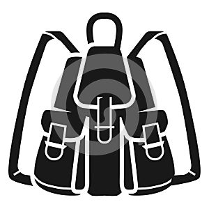 Fishing backpack icon, simple style