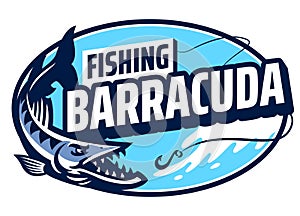 Fishing Barracuda Mascot Logo Design photo