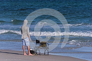 Fishing on the Beach