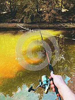 Fishing on a beautiful lake