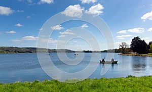 Fishing at Blagdon Lake Somerset Somerset England UK south of Bristol