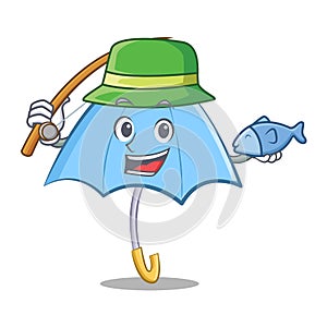 Fishing blue umbrella character cartoon