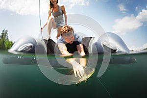 Fishing from a boat