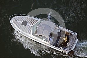 Fishing boat from above