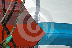 Fishing boat in abstract bright colors