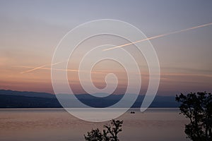 Fishing boat on the Adriatic Sea at dawn