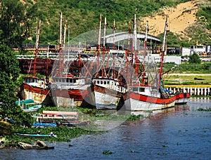 Fishing boat anchorage in Pajaritos, Mexico photo