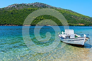 Fishing boat anchored