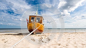 Fishing boat on the Baltic Sea beach