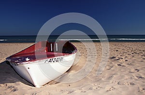 Fishing boat on beach