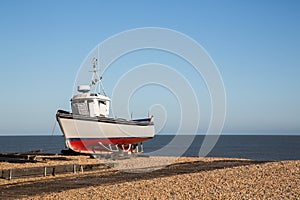 Fishing boat on the beach in Deal