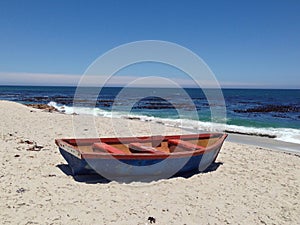 Fishing boat beached in Lamberts Bay