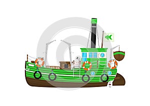 Cartoon Fishing Boat.