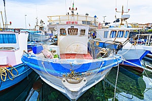 Fishing boat in a dock of sicily