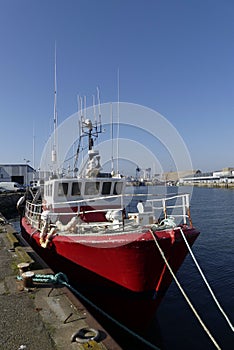 Fishing boat docked in the harbor