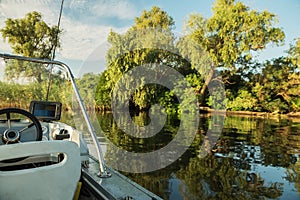 A fishing boat with an echosounder photo