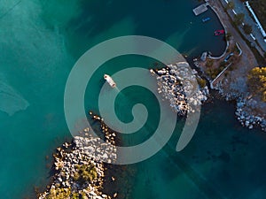 fishing boat enters the port