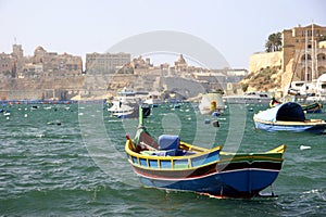 A Fishing boat in Grand Harbour, Malta