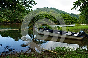 Fishing boat at Grande Riviere River in Trinidad and Tobago