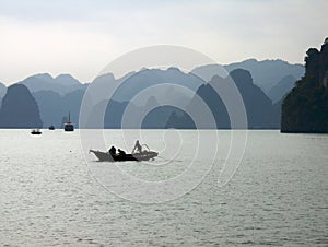 Fishing boat at Halong bay, Vietnam