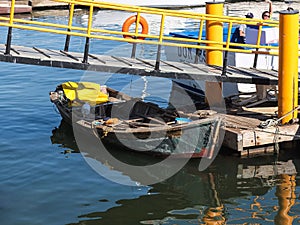 Fishing boat in harbour in Mexico