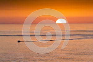 Fishing Boat Heads Home At End Of Day in Florida