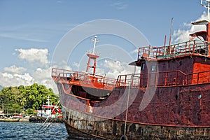 Fishing boat in indonesia harbor