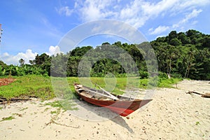 Fishing boat on the island of idols