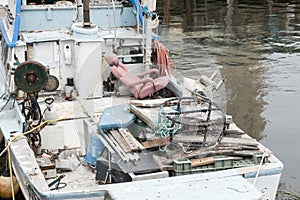 Fishing boat, lots of junk