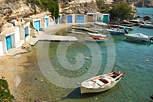 Fishing boat at Mandrakia in Greece