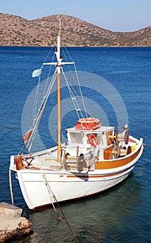 Fishing boat in Mirabello Bay, Crete,Greece