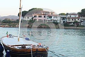 Fishing boat moored at a dock