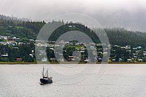 Fishing Boat motoring in Alaska