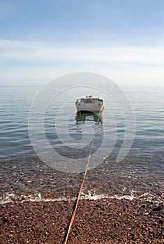 Fishing boat near shore