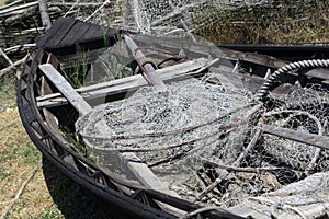 Fishing boat with nets