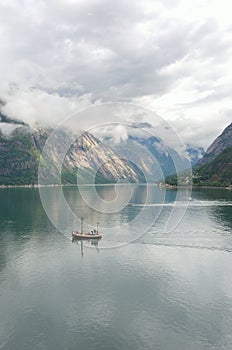 Fishing Boat in Norwegian Fjord