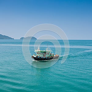 Fishing boat on ocean in koh chang