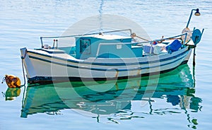 Fishing boat off the coast of Crete, Greece