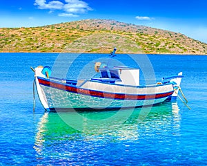 Fishing Boat off the coast of Crete, Greece