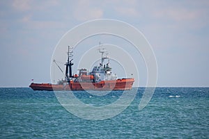 Fishing boat in open sea