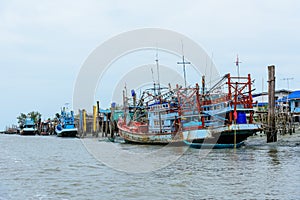 Fishing boat is out fishing.